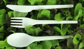 Kit couvert biodégradable et compostable en PLA pas cher de Packeos