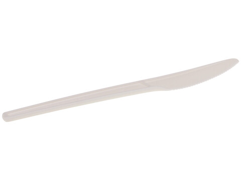 Couteau rutilisable bio blanc 16,5 cm CPLA, compostable