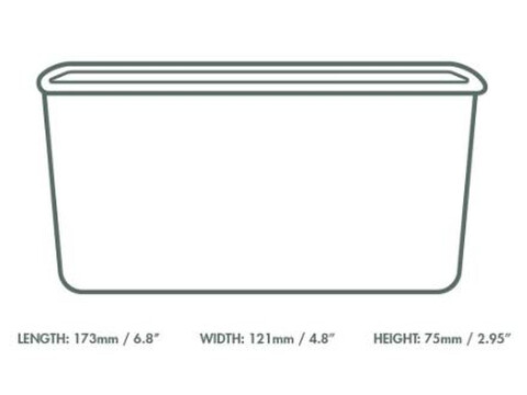 Bol Kraft rectangulaire 1.000 ml  Carton (300 pices)